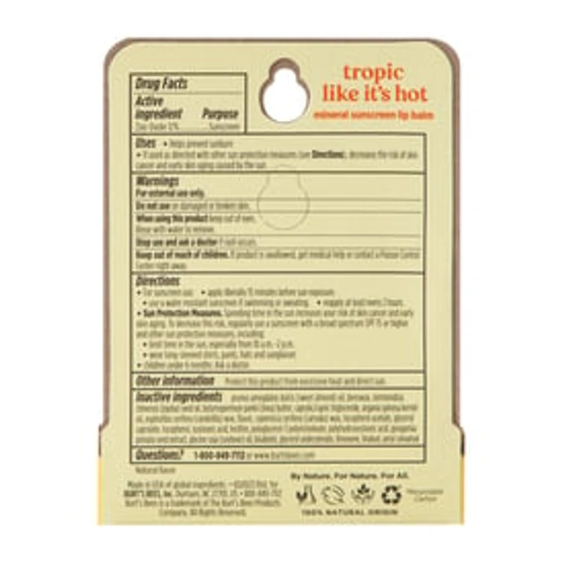 Burt Bees® Sun Care Tropic Like It's Hot Lip Balm 0.15oz