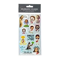 Holographic Jesus Stickers 4-Sheets