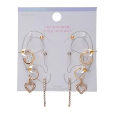 Assorted Ear Cuff & Earring Stacker Set 6-Pack