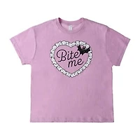 Halloween Bat Bite Me Graphic Tee