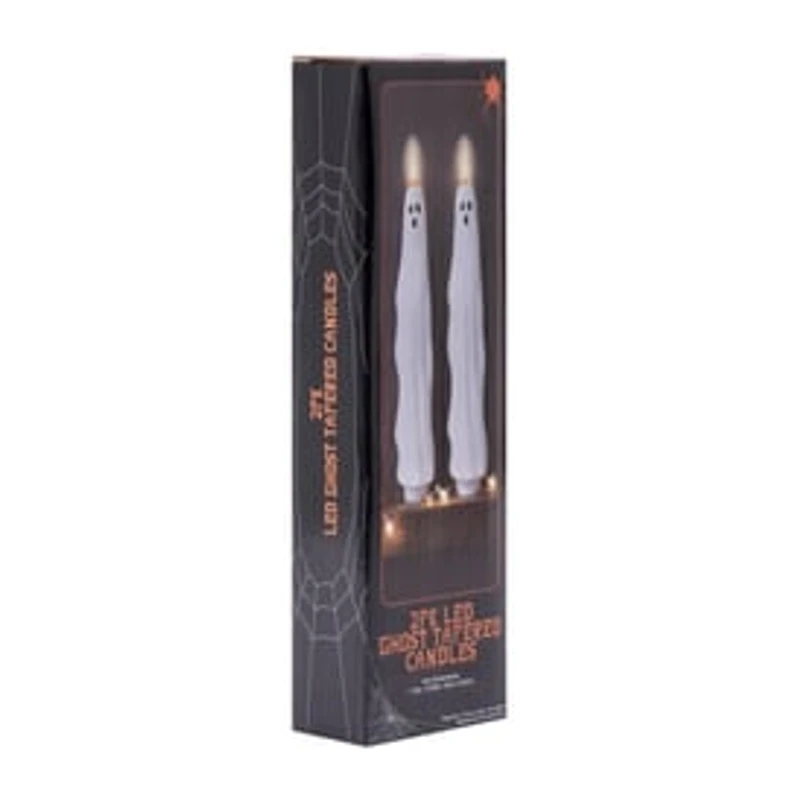 LED Ghost Tapered Candles 2-Pack