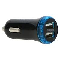 LED Light-Up Car Charger w/ 2 USB Ports