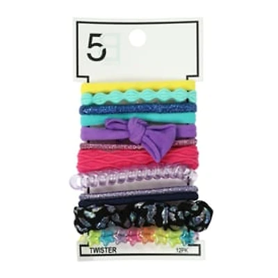 Assorted Ponytail Holders 12-Pack