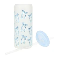 Printed Glass Tumbler With Straw