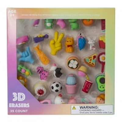 Cute 3D Erasers Set 35-Count