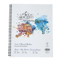 3-in-1 Mixed Media Sketch Book 9in x 12in