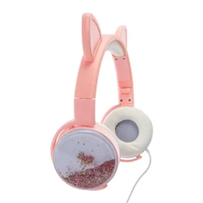 Glitter Cat Liquid Aux-in Headphones With Mic