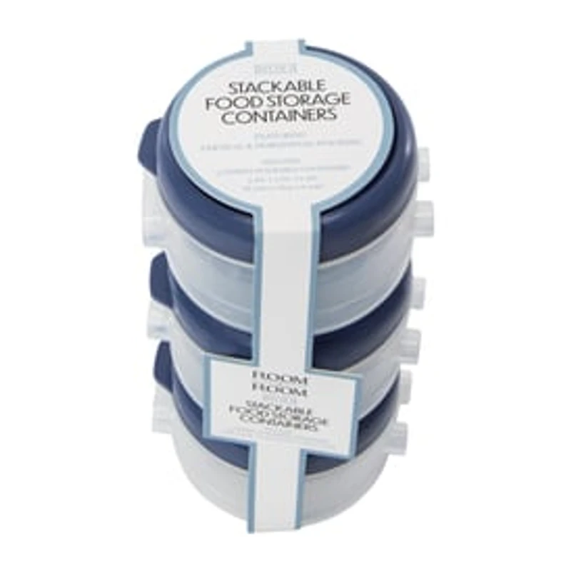 Stackable Food Storage Containers 3-Pack