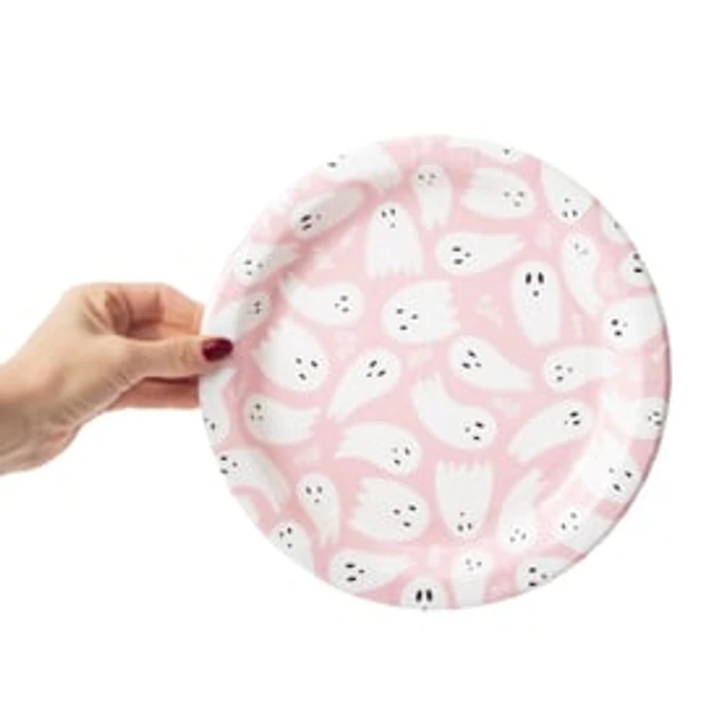 Halloween Pink Ghost Plate 10in 16-Count