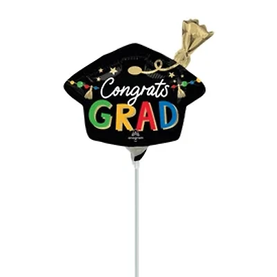 Congrats Grad Stick Balloon 14in