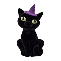Halloween Flocked Cat Décor