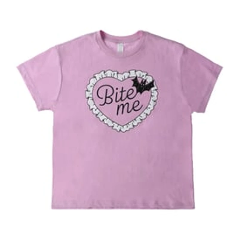 Halloween Bat Bite Me Graphic Tee
