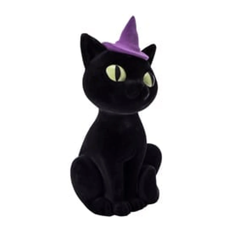 Halloween Flocked Cat Décor