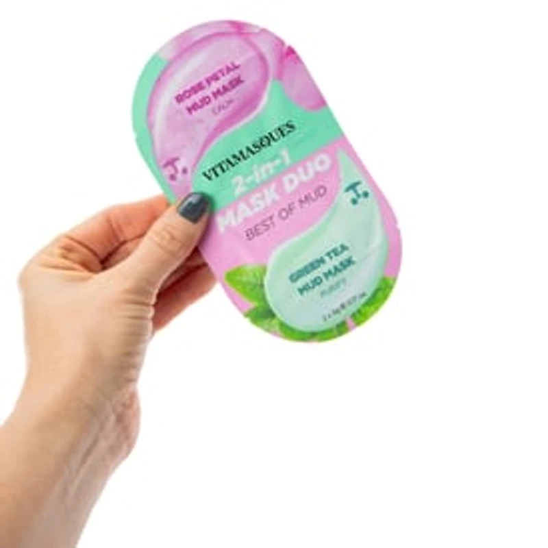 Vitamasques 2-in-1 Rose Petal Mud & Green Tea Mud Mask Duo