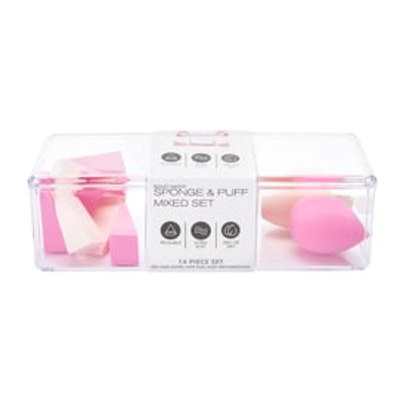 Beauty Makeup Sponge & Puff Mixed Set 14-Pieces