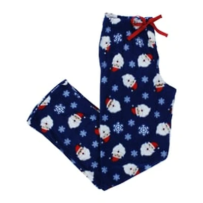 Juniors Holiday Plush Lounge Pants - Santa & Snowflakes