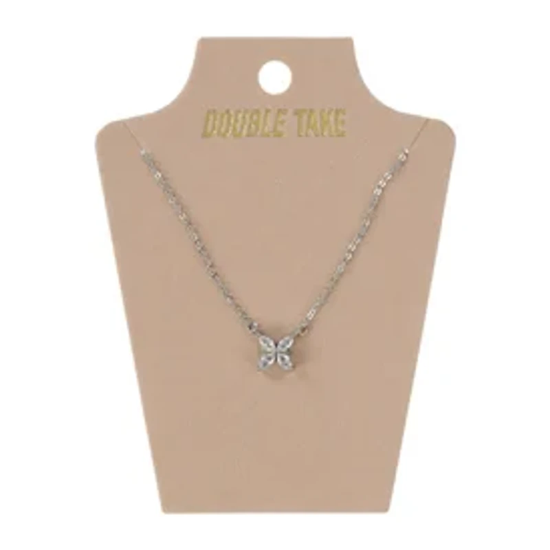 Double Take Butterfly Pendant Necklace