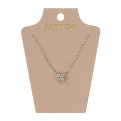 Double Take Butterfly Pendant Necklace