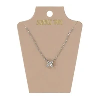 Double Take Butterfly Pendant Necklace