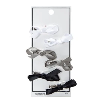 Satin Bow Hair Clips 6-Count
