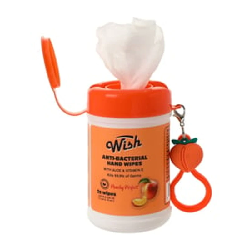 Wish Peachy Perfect Anti-Bacterial Hand Wipes 20-Pack