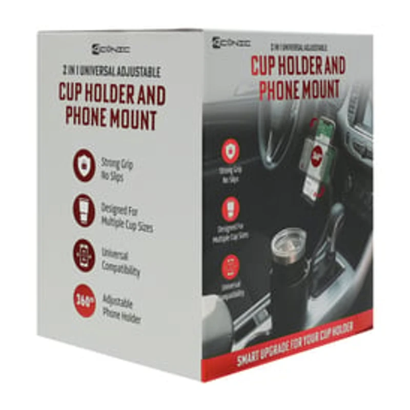 Car Cup Holder & Phone Mount 2-In-1 Set