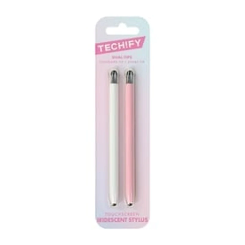 Tech!fy Dual-Tips Touchscreen Iridescent Stylus 2-Pack