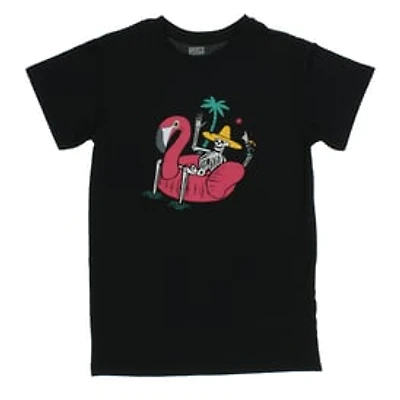 Skeleton Flamingo Pool Float Graphic Tee