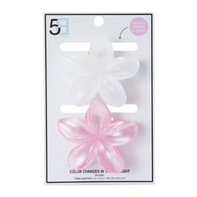 Color Changing Floral Hibiscus Claw Clips 2-Count
