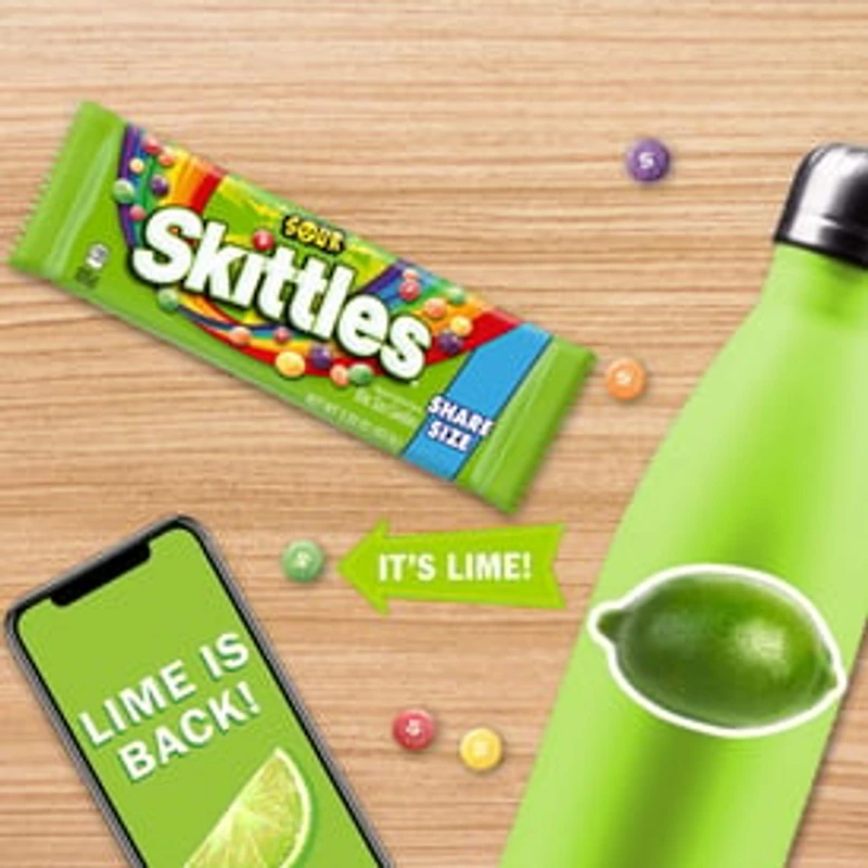SKITTLES Sour Candy, Share Size, 3.3 oz Bag
