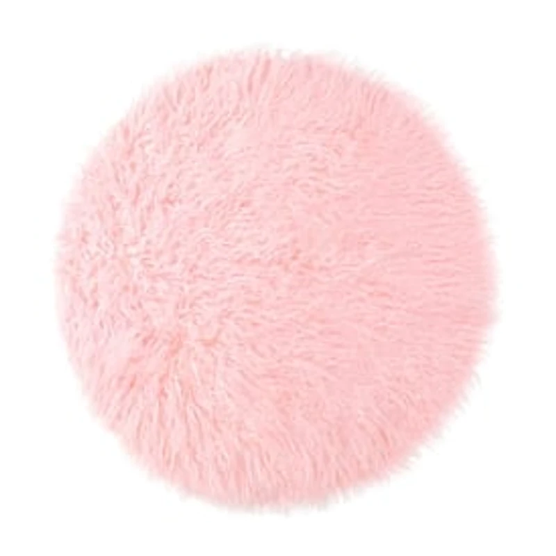 Mongolian Faux Fur Round Area Rug 36in