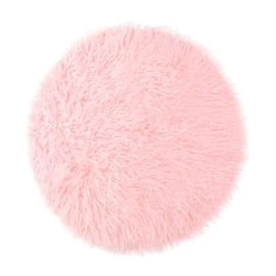 Mongolian Faux Fur Round Area Rug 36in