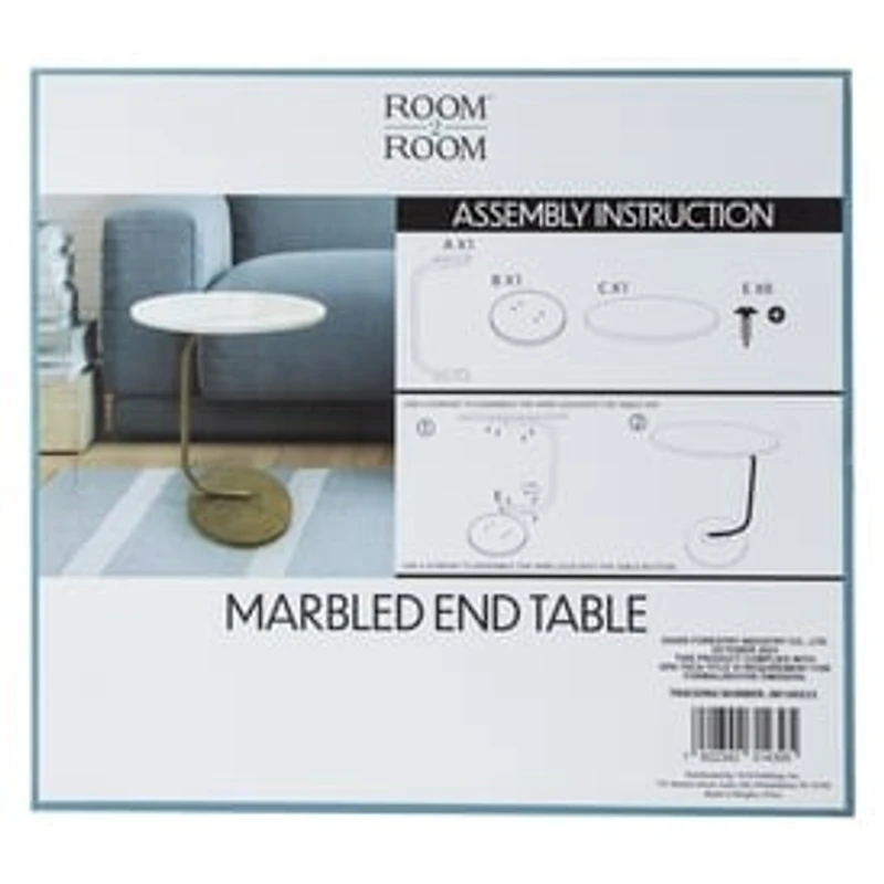 Marble End Table 13.38in x 13.38in