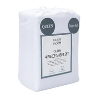 Queen Size 4-Piece Sheet Set - White