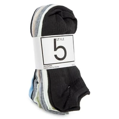 Low-Cut Ankle Socks 10-Pack - Black & Gray