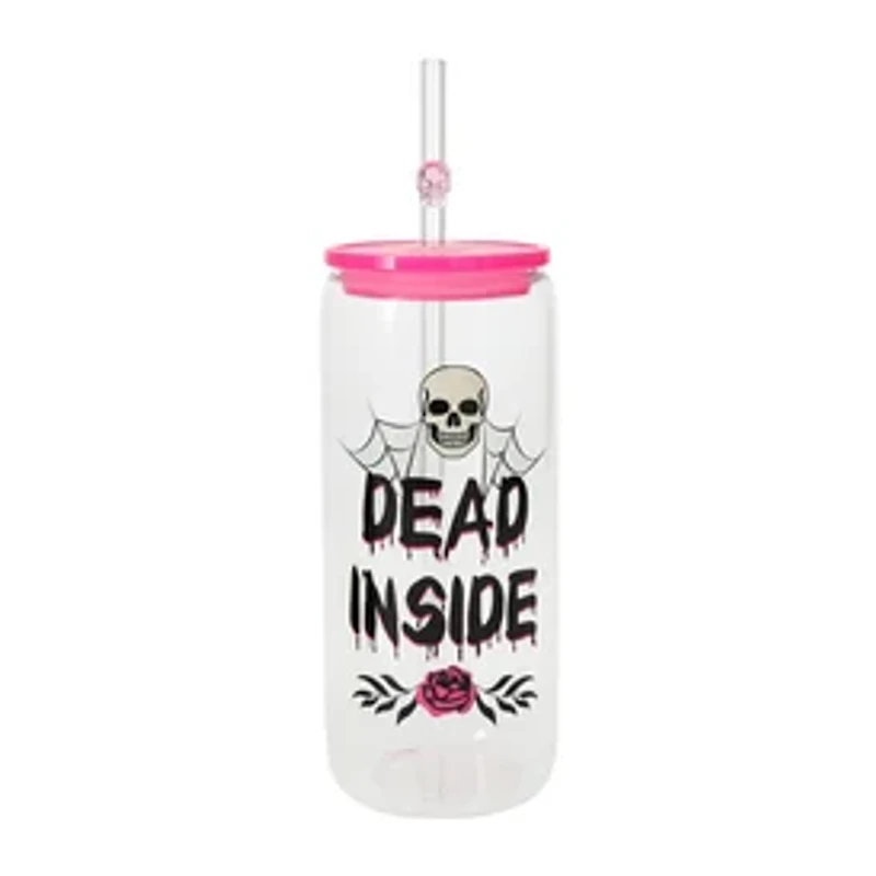Halloween Glass Tumbler With Straw 20oz