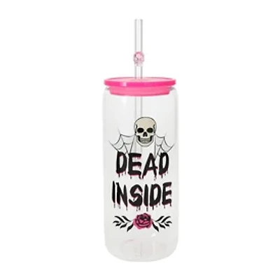 Halloween Glass Tumbler With Straw 20oz