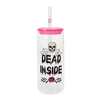 Halloween Glass Tumbler With Straw 20oz