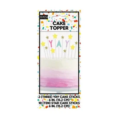 Pastel 'Yay' Cake Topper Decoration