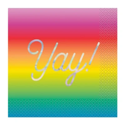 Ombre Rainbow Party Napkins 16-Count