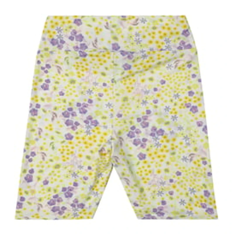 White Floral Bike Shorts