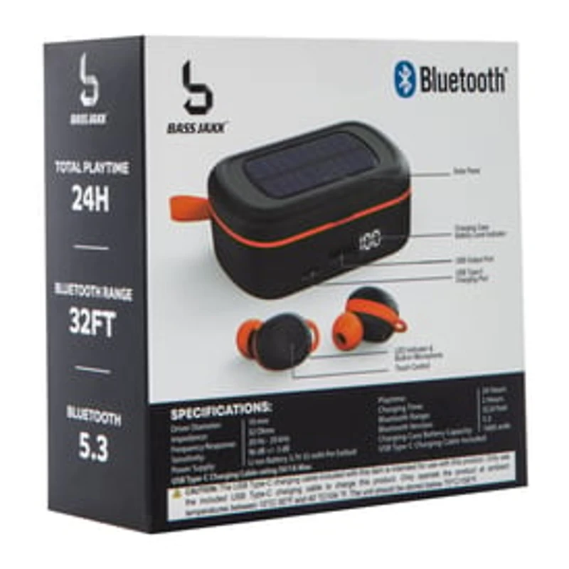 Solar True Wireless Earbuds With Mic