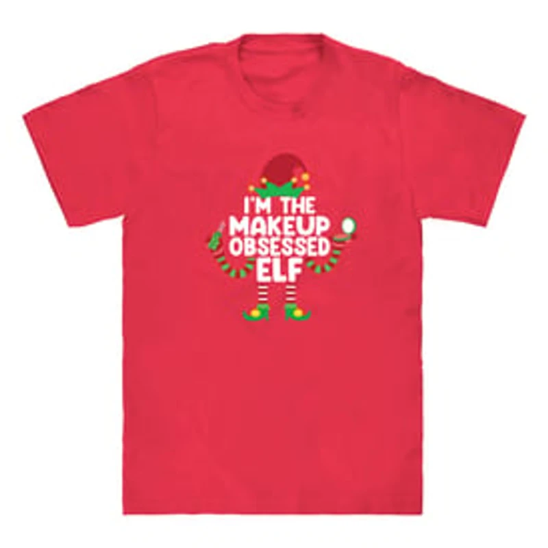 Makeup Obsessed Elf Christmas Graphic Tee