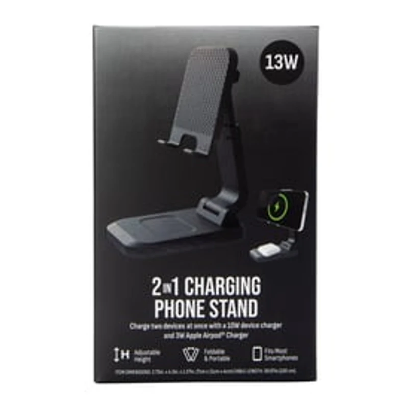 13W 2-In-1 Charging Phone Stand