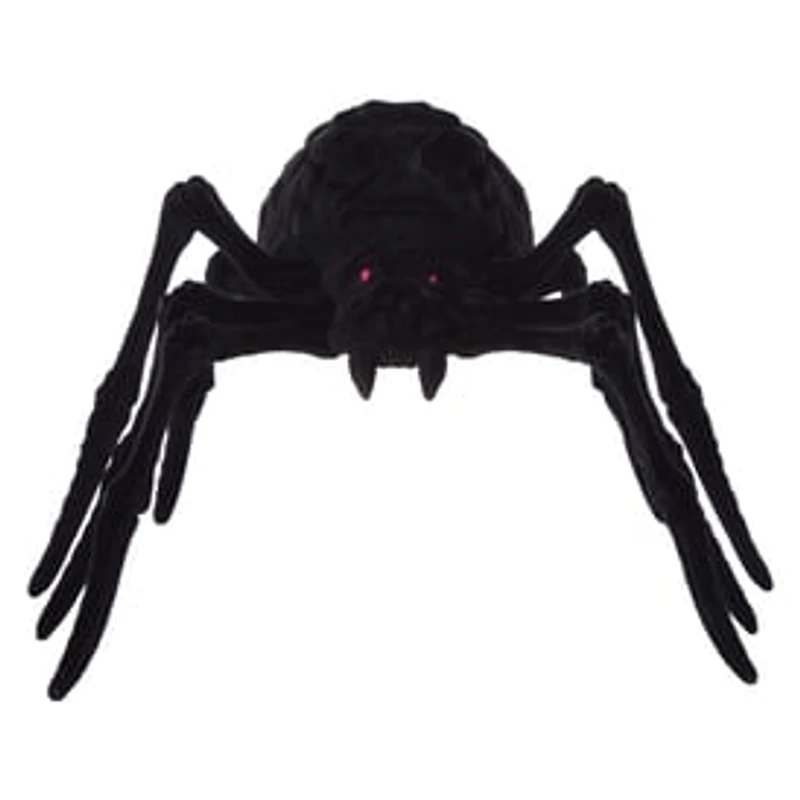 Flocked Halloween Spider 9in