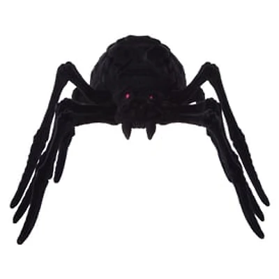 Flocked Halloween Spider 9in