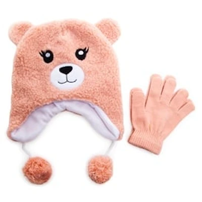 Kid's Winter Hat & Gloves Set - Bear