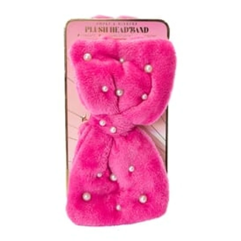 Pearly Plush Headband - Pink