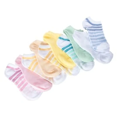 Ladies Ankle Socks 10-Pack - Ombre Stripe