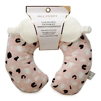 Animal Print Velvet Memory Foam Neck Pillow & Eye Mask Set